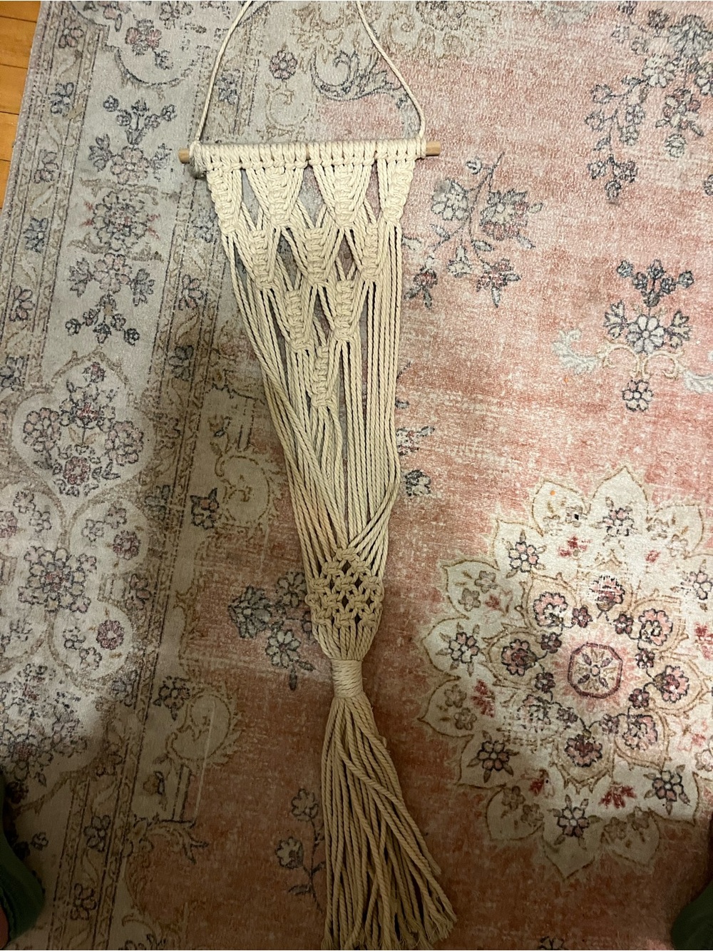 Handmade Macramé Wall Hanging in Natural Cream (for plants)